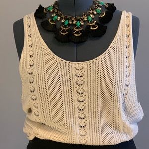 Crochet white tank